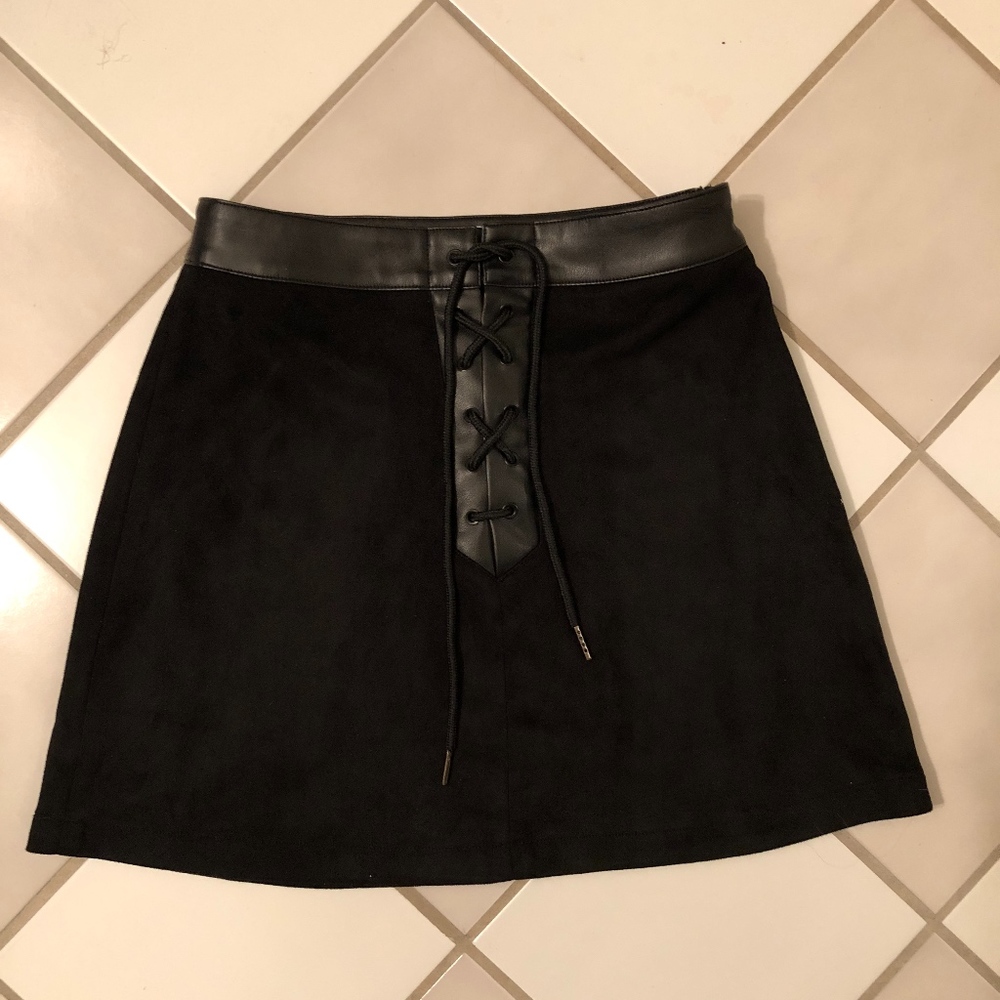 REVOLVE Black Suede Skirt - Picture 2 of 4